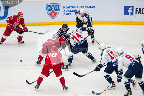Image of S. Kostitsyn (74) on face-off