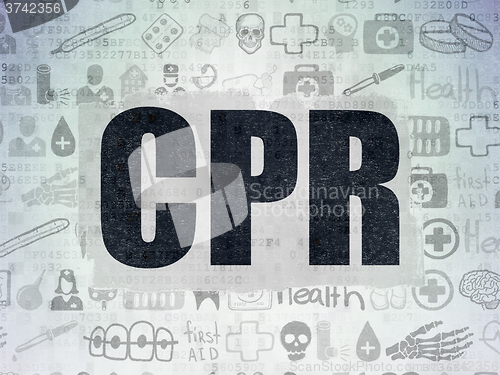 Image of Medicine concept: CPR on Digital Paper background