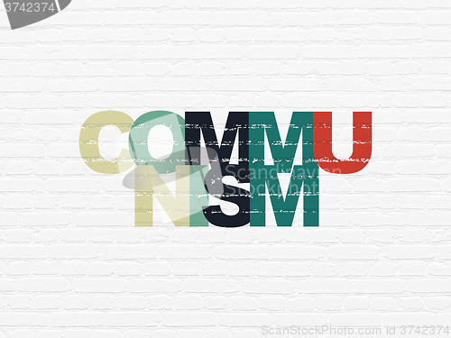 Image of Political concept: Communism on wall background