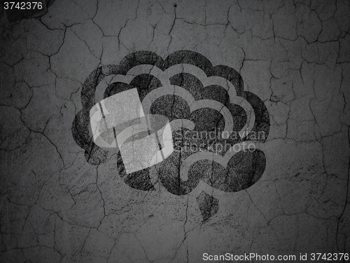 Image of Science concept: Brain on grunge wall background