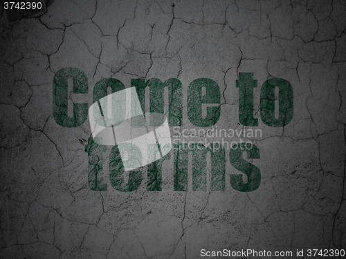 Image of Law concept: Come To Terms on grunge wall background