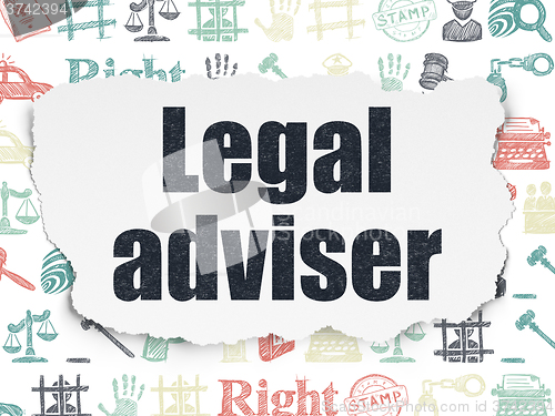 Image of Law concept: Legal Adviser on Torn Paper background