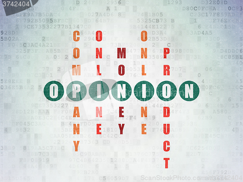 Image of Advertising concept: Opinion in Crossword Puzzle