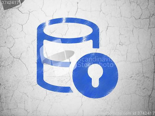 Image of Software concept: Database With Lock on wall background