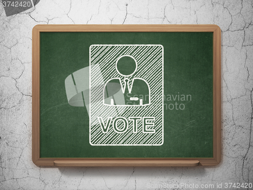 Image of Politics concept: Ballot on chalkboard background