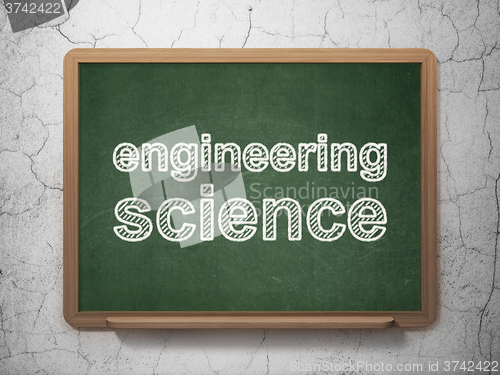 Image of Science concept: Engineering Science on chalkboard background