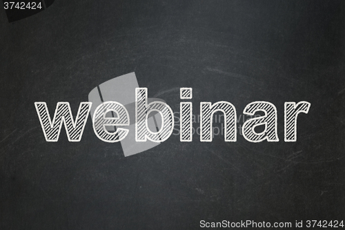 Image of Education concept: Webinar on chalkboard background