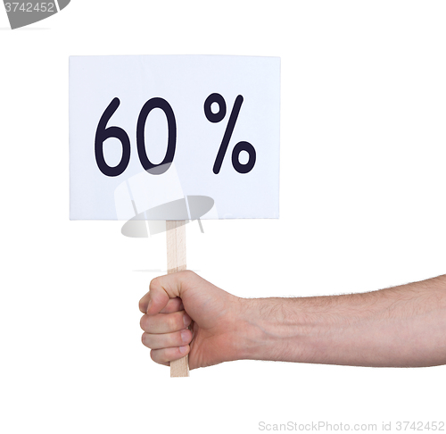 Image of Sale - Hand holding sigh that says 60%