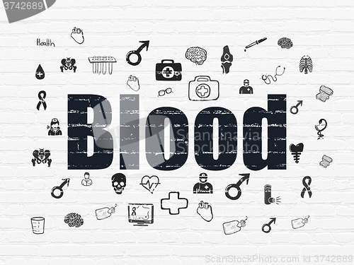Image of Health concept: Blood on wall background