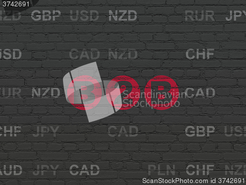 Image of Finance concept: B2b on wall background