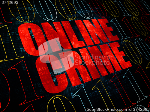 Image of Protection concept: Online Crime on Digital background