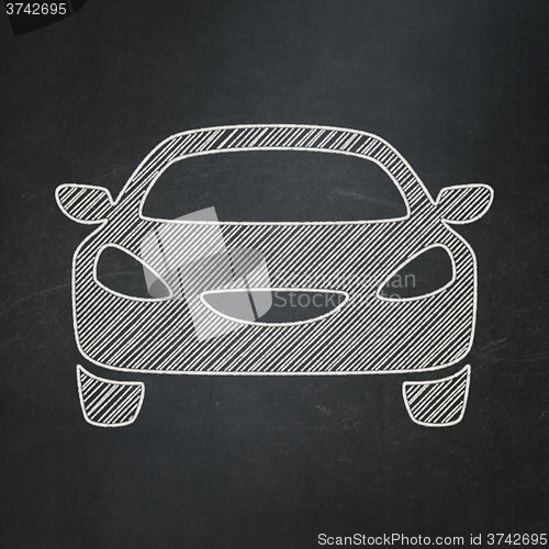 Image of Travel concept: Car on chalkboard background