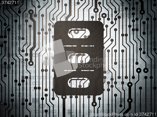 Image of Medicine concept: circuit board with Pills Blister