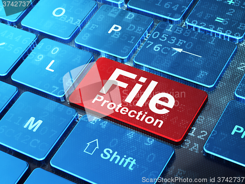 Image of Safety concept: File Protection on computer keyboard background