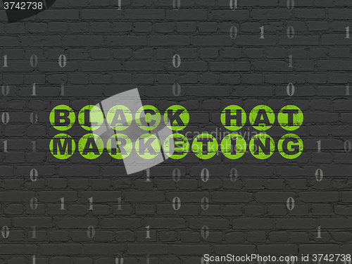 Image of Business concept: Black Hat Marketing on wall background