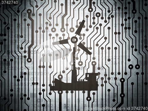 Image of Manufacuring concept: circuit board with Windmill