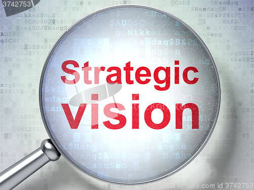 Image of Finance concept: Strategic Vision with optical glass