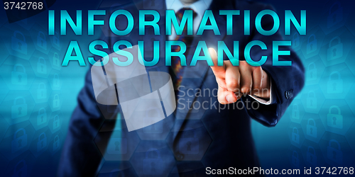 Image of Manager Pressing INFORMATION ASSURANCE Onscreen