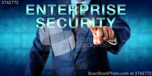 Image of Manager Pressing ENTERPRISE SECURITY Onscreen