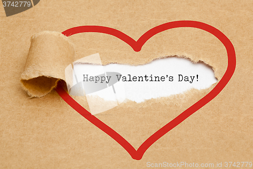 Image of Happy Valentines Day Torn Paper Concept