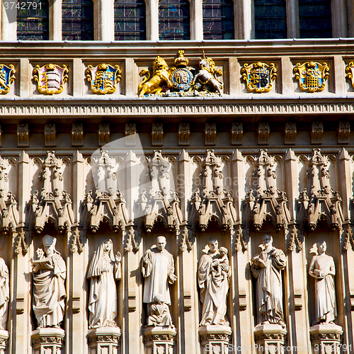 Image of england  historic   marble and statue in old city of london 
