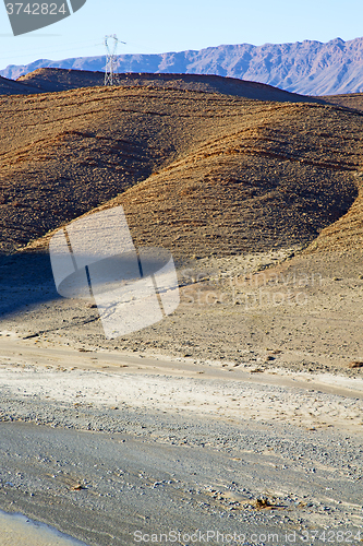 Image of in   africa morocco the atlas electrical line high voltage power