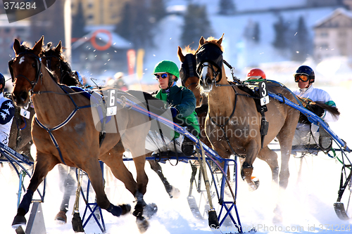 Image of Trotting Race in the snow