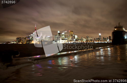 Image of Toronto Polson Pier Winter Night