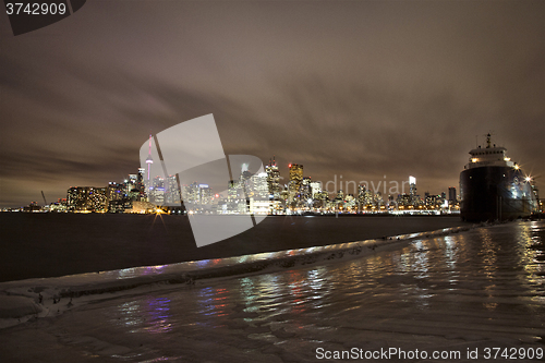 Image of Toronto Polson Pier Winter Night