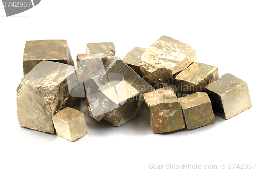 Image of golden cubes (pyrite mineral)