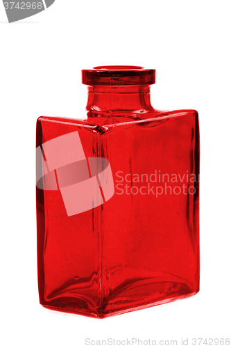 Image of red glass bottle