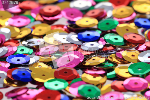 Image of color metal confetti texture