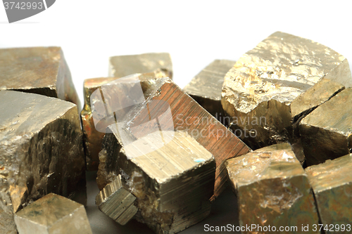 Image of golden cubes (pyrite mineral)