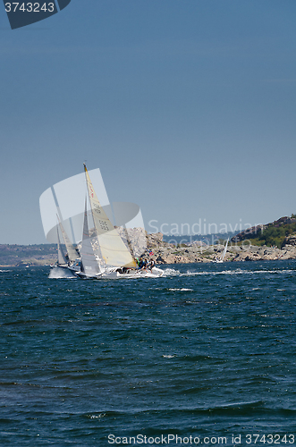 Image of sailboat in one competition in sweden 