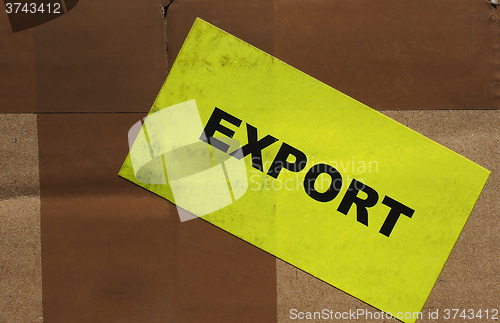 Image of Cardboard box with export label