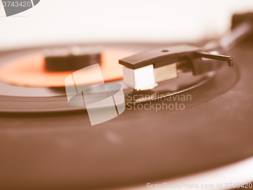 Image of  Vinyl record on turntable vintage