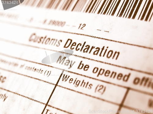 Image of  Customs declaration vintage