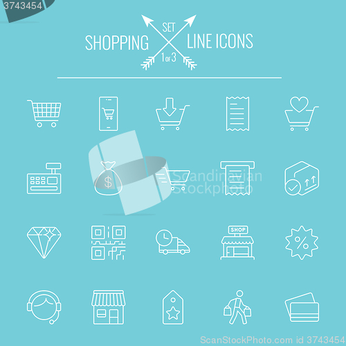 Image of Shopping icon set.