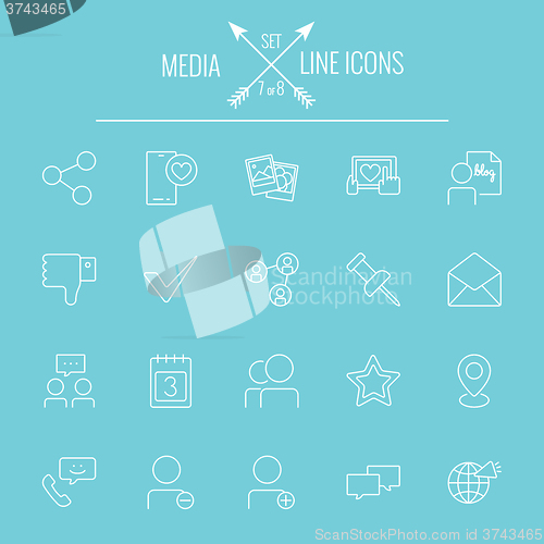 Image of Media icon set.