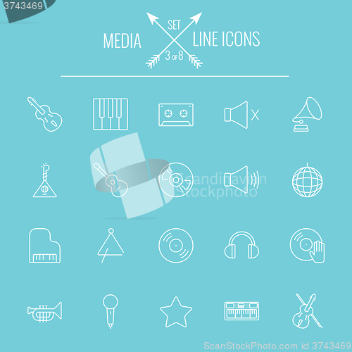 Image of Media icon set.