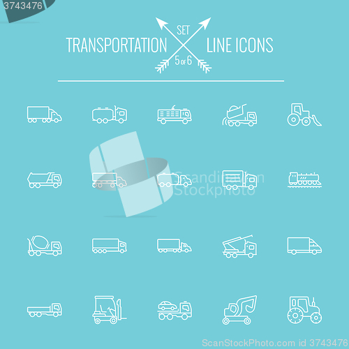 Image of Transportation icon set.