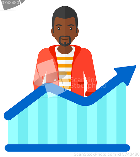 Image of Man with growing chart.