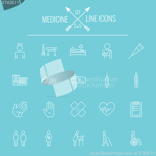 Image of Medicine icon set.