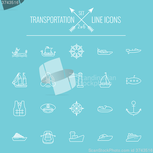 Image of Transportation icon set.