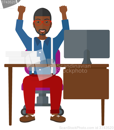 Image of Man working at office.