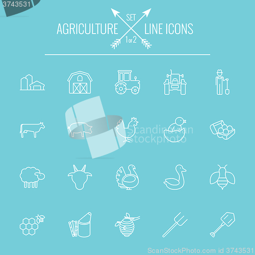 Image of Agriculture icon set.