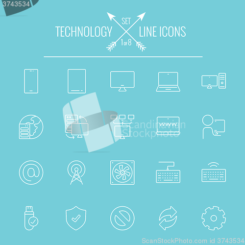 Image of Technology icon set.
