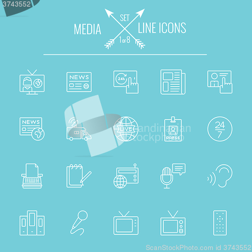 Image of Media icon set.