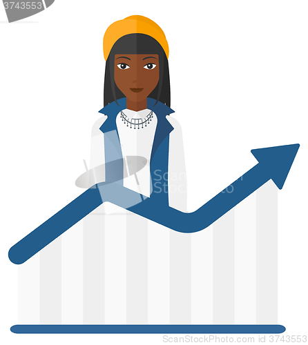 Image of Woman with growing chart.