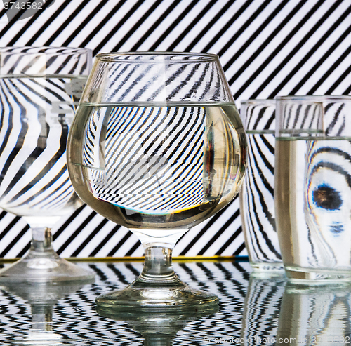 Image of Strips refraction in water